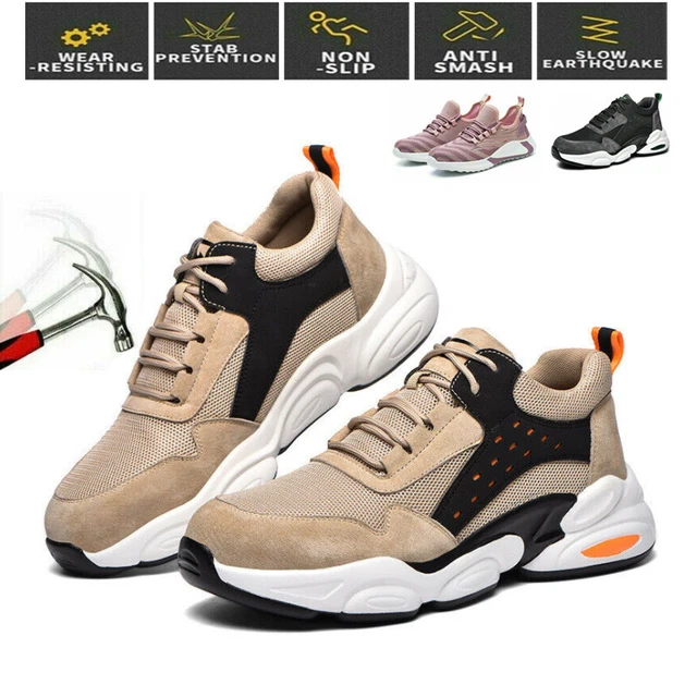 MENS LIGHTWEIGHT STEEL Toe Cap Safety Shoes Work Trainers Womens Boots ...