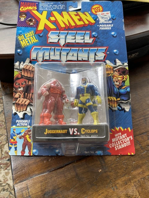 X-Men Steel Mutants Juggernaut vs Cyclops Die Cast Figures Sealed on Card 1994