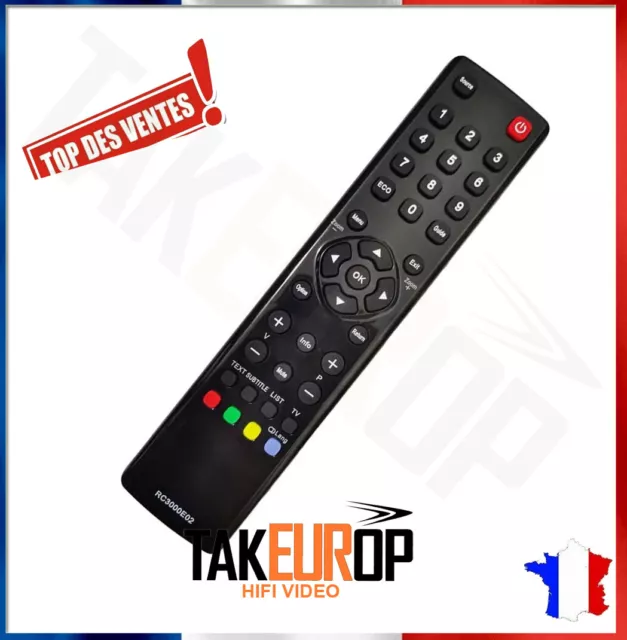 RC3000E02 Télécommande pour remplacer Thomson pour TCL TV F22B3903 F40S