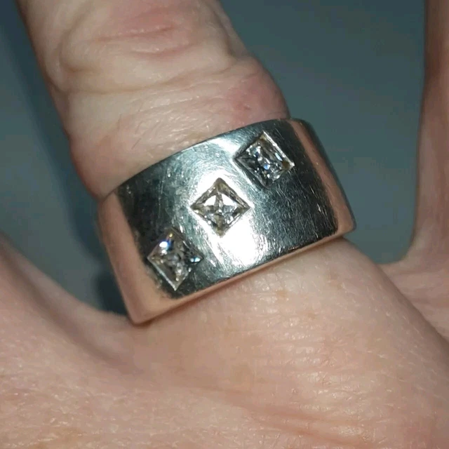 Bague Vintage En Argent Massif 925 - Taille 58 Avec Pierre Ambre - Bijou Ancien Occasion