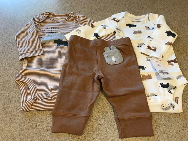 New Baby Boy Carter's 3-Piece Animal Bodysuit Pant Set 3 6 9 12 18 24