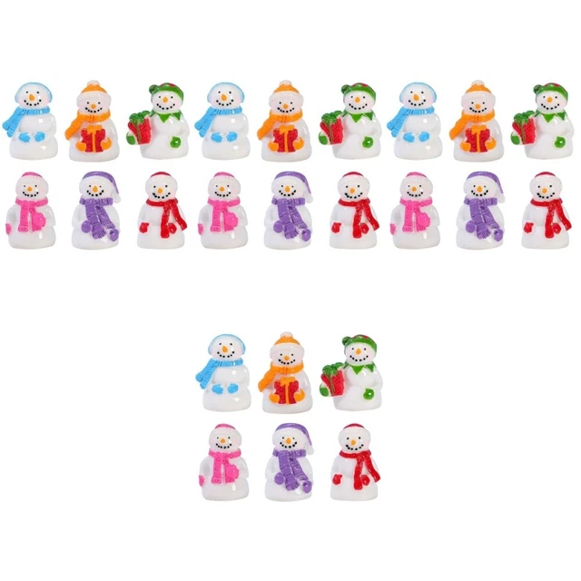 24 Pcs Adorable Tiny Snowman Room Decor Bedroom Sculpture Decorate Snowball