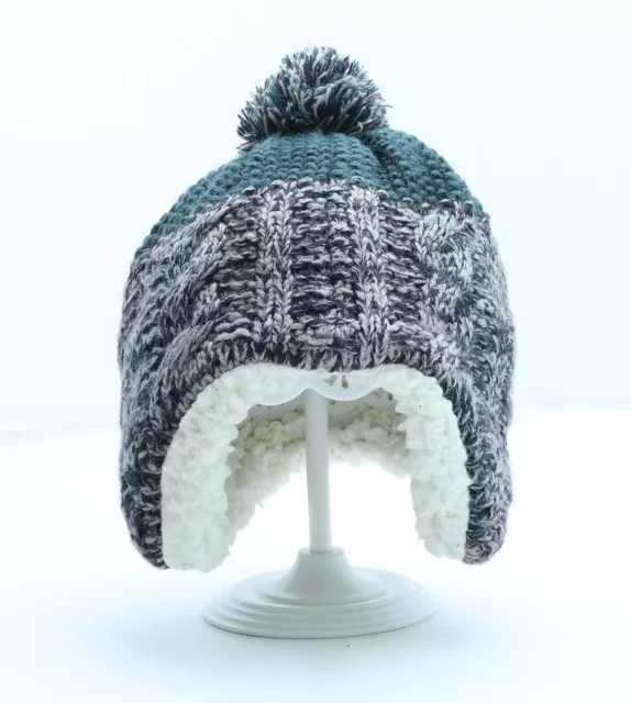 TU Boys Blue Colourblock Acrylic Bobble Hat One Size