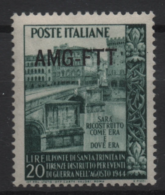 07. Italy AMG FTT Trieste Zone A 1949 Bridge S. Trinita Florence MNH