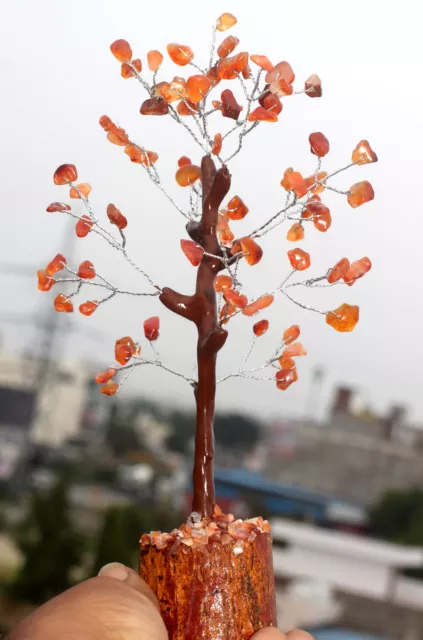 75+ Carnelian Natural Gemstones SIlver Wire Tree Decor Reiki Healing JW