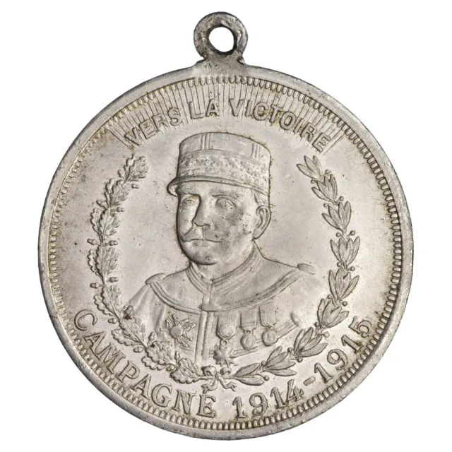 Francia Medaglia 1914-1915 WW1 A La Vittoria Joffre Mascotte Vaillant Soldato
