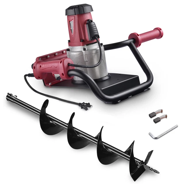 1500W 2HP Electric Post Hole Digger Machine Earth Auger Drill 6" Bit For Garden