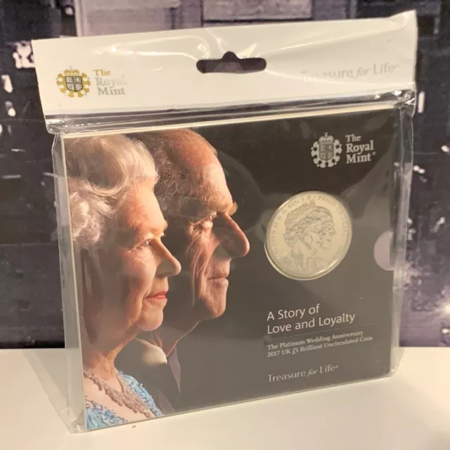 Royal Mint Platinum Wedding £5 Coin Prince Philip Queen Brilliant Uncirculated