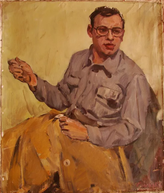 Ukrainian Soviet Oil Painting realism impressionism male portrait man