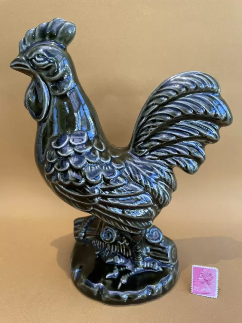 Vintage Dartmouth Pottery Green Ceramic Cockerel Rooster Chicken Figure Ornament