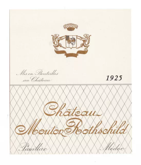 x5983 Weinetikett CH. MOUTON ROTHSCHILD 1925 wine label étiquette de vin