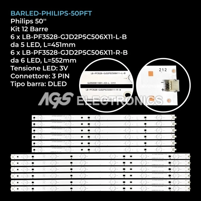 KIT 10 BARRE Strip Led Tv Panasonic 400Tv04 400Tv05 Bx-40S11E01 Bx