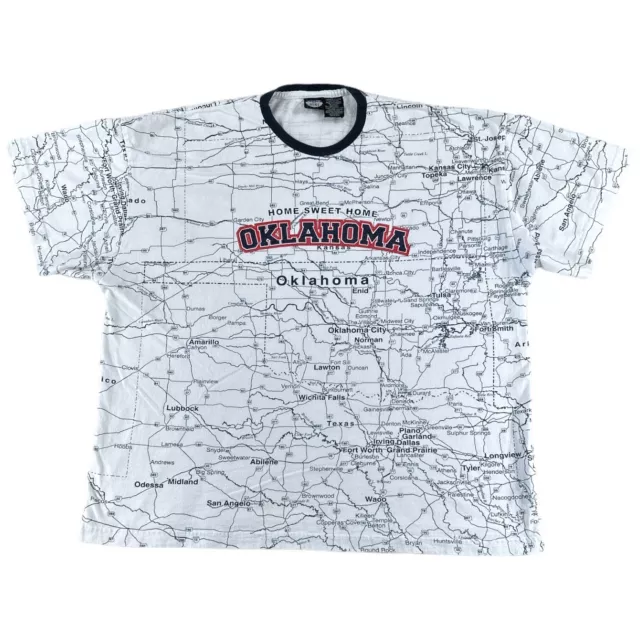 Vintage State Of Mine Oklahoma Map T Shirt Home Sweet Home 2XL All Over Print