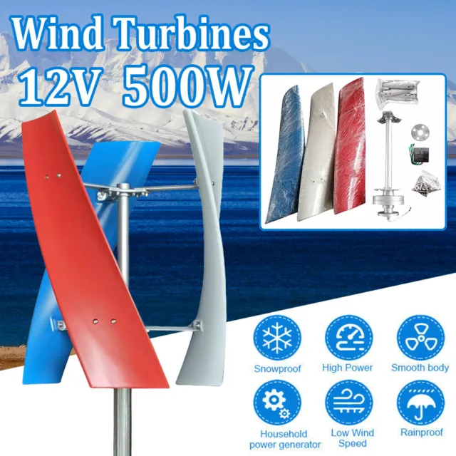 400W 3 Blades Wind Turbine Vertical with Generator 12/24V Helix Windmill