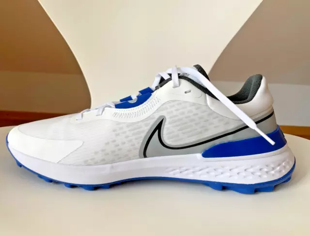 Nagelneuer Infinity Pro 2 Nike Golfschuh, Gr. 47,5 UK 12, US 13, weiß-blau-grau