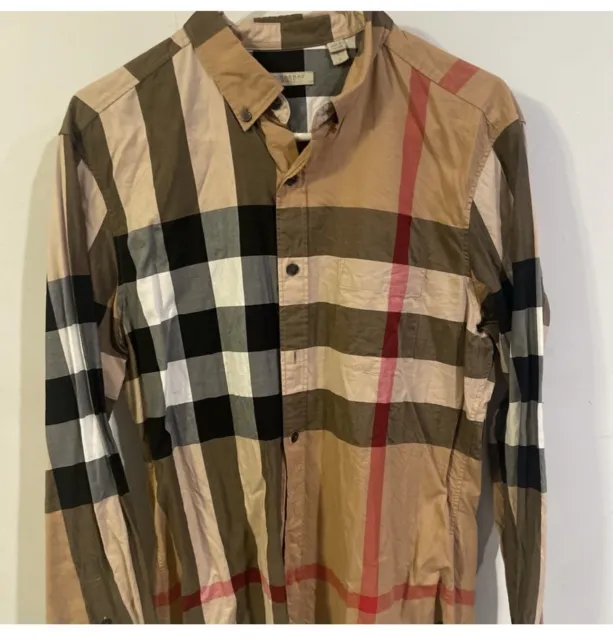 Burberry Somerton Check Button-Up Shirt -  Size  L