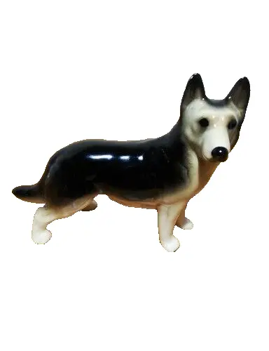 German Shepherd Alsation Dog Coppercraft Figurine Ornament Porcelain