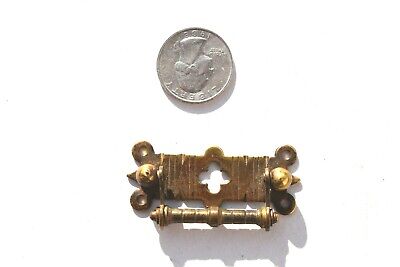 Antique Victorian Era Small Brass Cabinet Furniture Drawer Pull Gothic Style