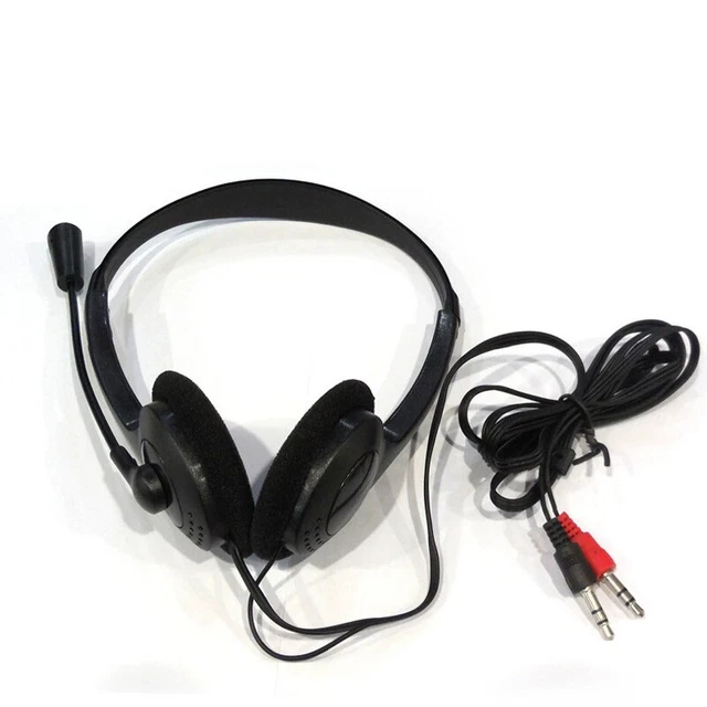 Auricolari stereo cablati cancellazione rumore auricolare con microfono per PC laptop
