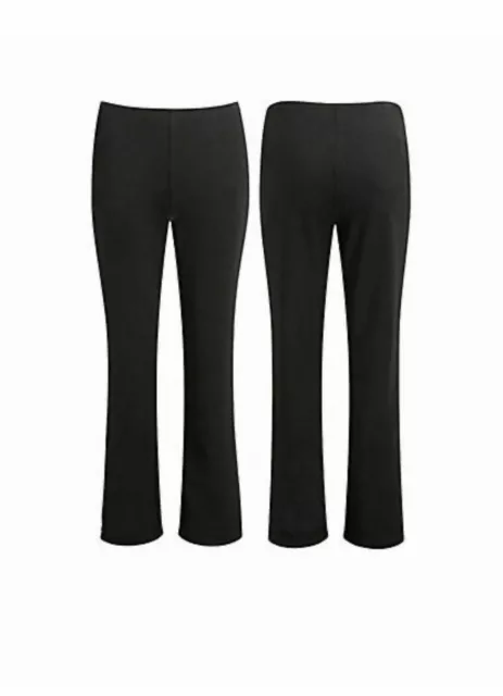 Womens Bootleg Nurse Trousers Ladies Stretch Ribbed Plus Size Pull On Work Pants