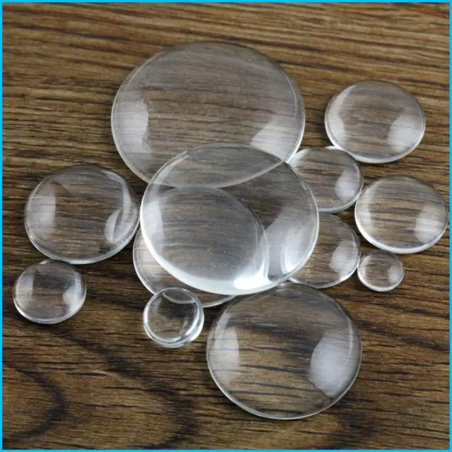 Round Flat Back Clear Glass Cabochon Multi Sizes DIY Jewelry Making Help Tool