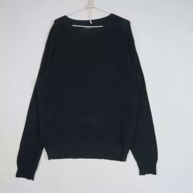 Neuw Mens Sweater Jumper Size M Medium Black Crew Neck Long Sleeve Knitted