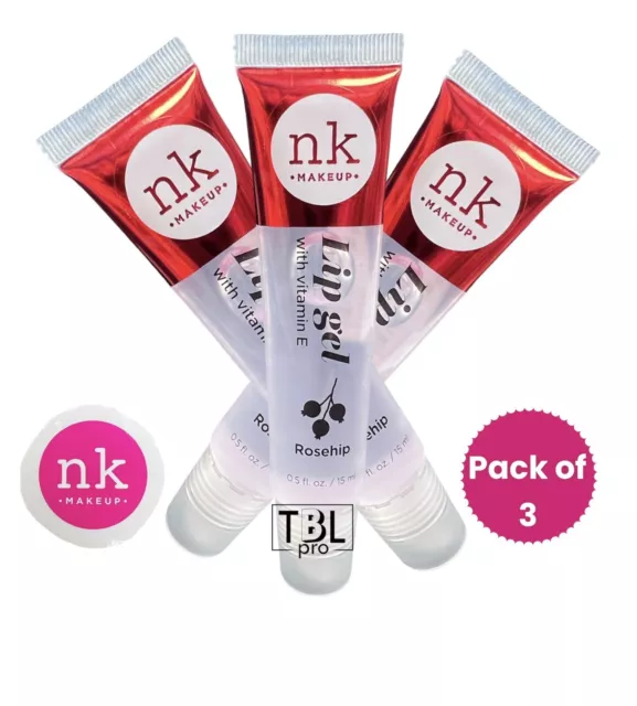 NK Lip Gloss Gel Rosehip Lipgloss with Vitamin E (Pack of 3)