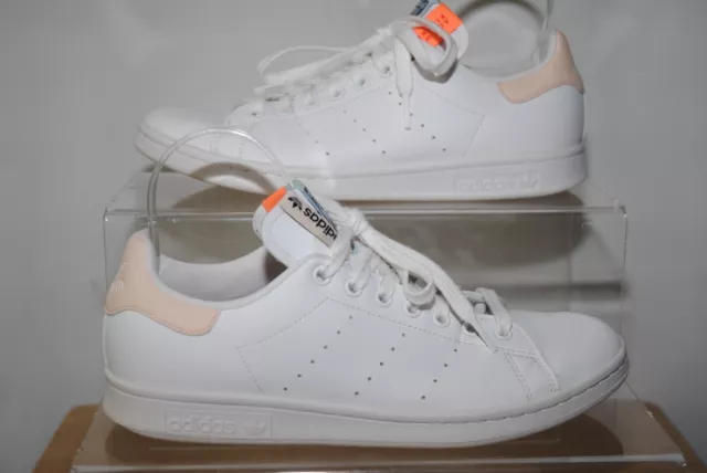Adidas Stan Smith women’s white and pink trainers UK size 7.5