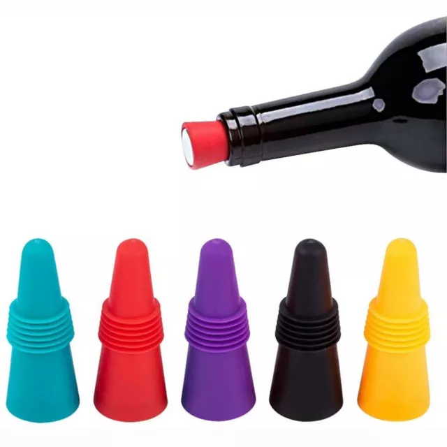 5Pcs Reusable Silicone Wine Bottle Stopper Beverage Bottle Stopper Wine Stopper