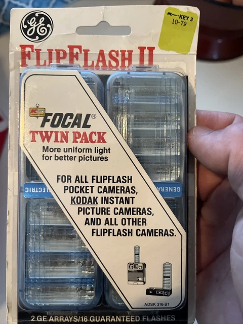 NOS Vintage GE Flip Flash II Flipflash for Kodak Pocket Cameras Twin Pack