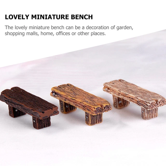 3Pcs Schöne Foto Prop Kleine Bank Decor Bench Modell Für Decor Garten Hause 10