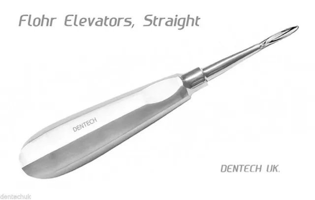 Dentech ascenseur de racine de puces dentaires instrument de chirurgie buccale droite S. acier 2