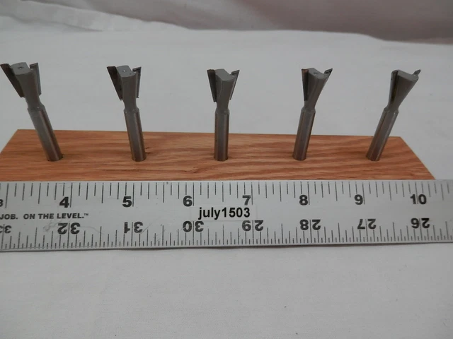 (5) 14° 1/2" D Dovetail Bit Carbide Tipped Router Bit 1/4" Shank qw