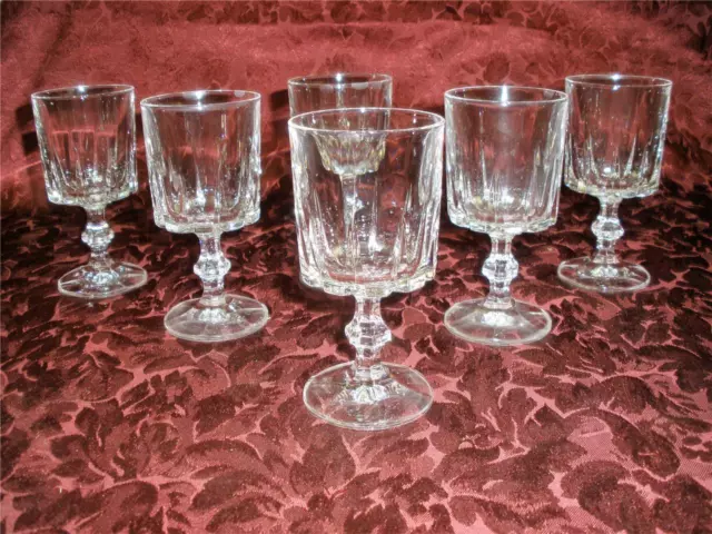 Stunning 24% Lead Bohemia Crystal Patterned Sherry Glasses X 6 Czechoslovakia