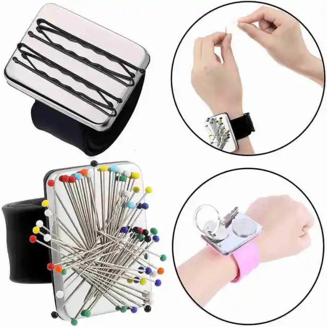 Comb Pin Cushion Holder Needle Holder Magnetic Wrist Pincushion Wristband R m2u