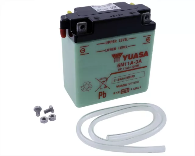 Batterie 6V 11Ah YUASA 6N11A3A ohne Säurepack Moto Guzzi Bicilindrico 125 250