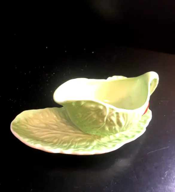 Art Deco Carlton Ware Milk Creamer with Tray - Lettuce Leaf and Tomato 3