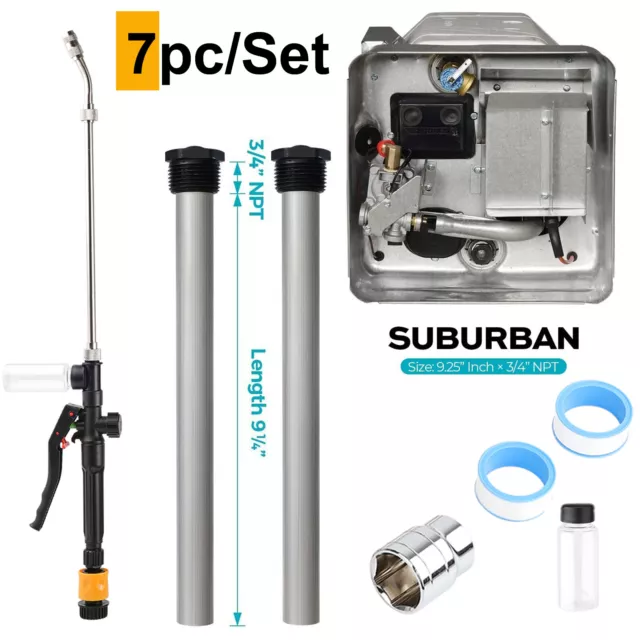 SET RV Water Heater Magnesium Anode Rod & Flush Wand Rinser For Suburban 232767.