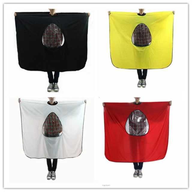 Hair Cutting Barber Cape With View Window Phone Viewing Apron Stylist Gown Cloth