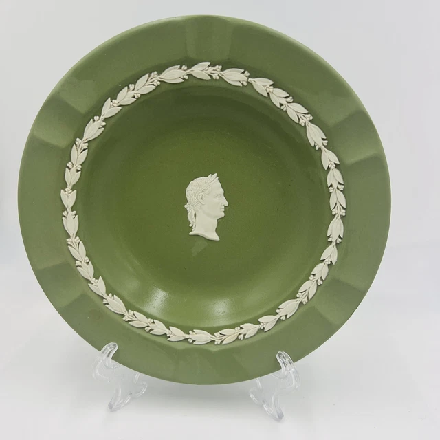 WEDGWOOD SAGE GREEN Jasperware Julius Caesar Side Profile Ashtray