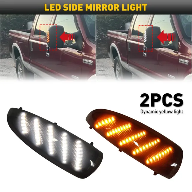 LED Side Mirror Lights Sequential Flowing For 03-07 Ford F-250 F-350 F-450 F-550