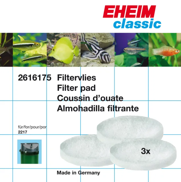 EHEIM 3pc FINE FILTER PAD WHITE for 2217 CLASSIC
