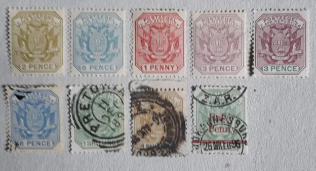 TRANSVAAL South Africa 1894-96 selection top row MM others GU