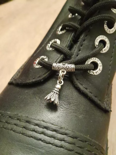 Silver Tone Badminton Fancy boot Lace Charms. Dr Marten Accessories.