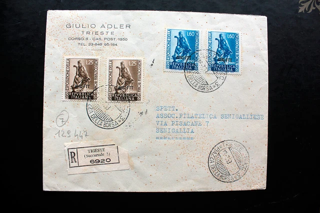 Fdc Trieste Amg-Ftt Travelled Registered Mail (F129447)