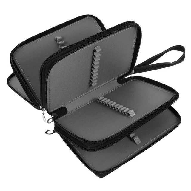 Mäppchen Bleistifte Für Studenten Stift-Organizer Bleistifthalter Black PU