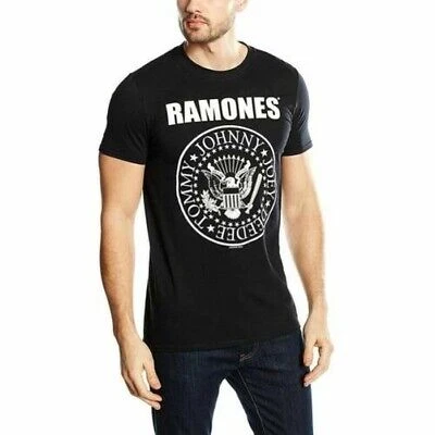 Da Uomo Ramones Sigillo Logo Nero T-Shirt - Unisex Rock Musica Tee