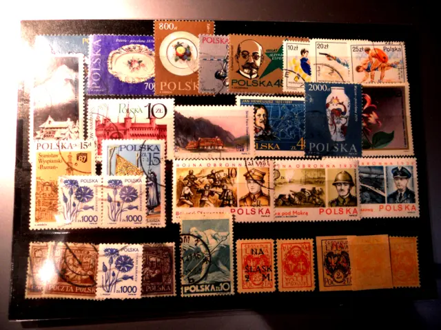 28 x Briefmarken aus Polen gestempelt Zeitraum nicht bekannt.