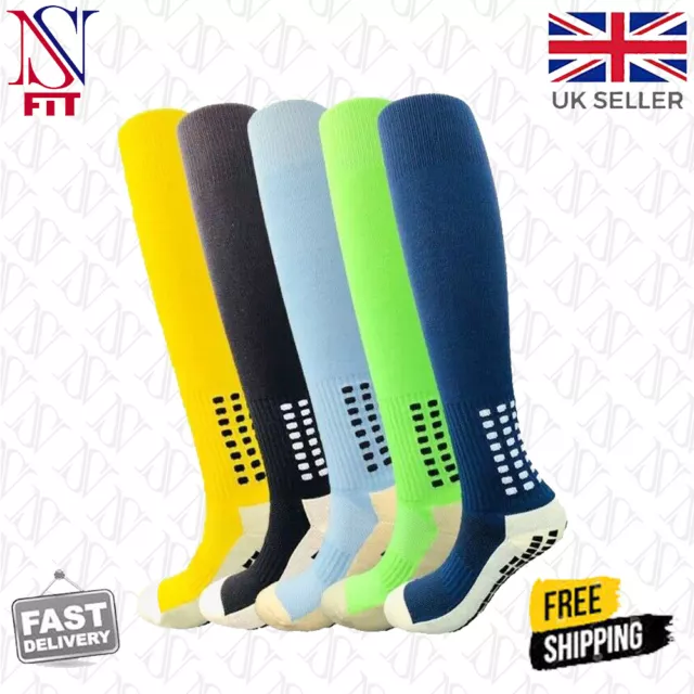 Anti Slip Football Socks Athletic Long Socks Absorbent Sports Grip Ns Fit UK