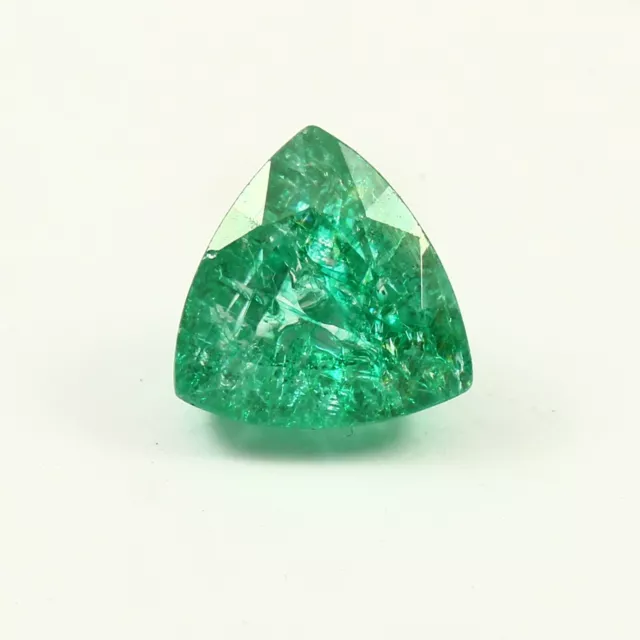 10.5CT Green Emerald Loose Gemstone Triangle Сut Clean Hydrothermal Stone Zambia